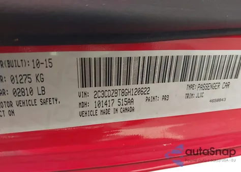 2016 Dodge Challenger R/T Plus from USA, damaged, VIN 2C3CDZBT8GH120622